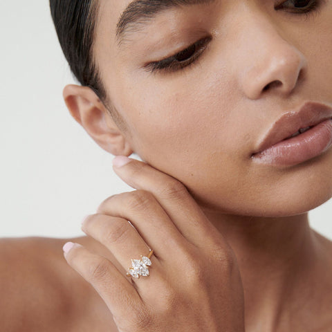 Stunning 1.3 CT Marquise Moissanite Engagement Ring with Three Stone Design 5