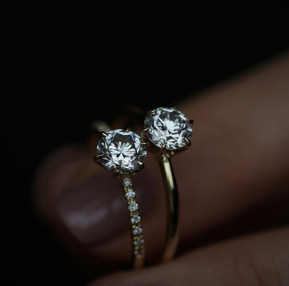 Round Solitaire Lab Grown Diamond Engagement Ring