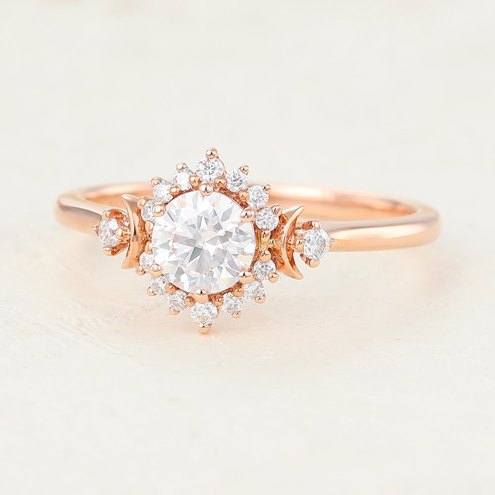 Round Cluster Lab-Grown Diamond Engagement Ring