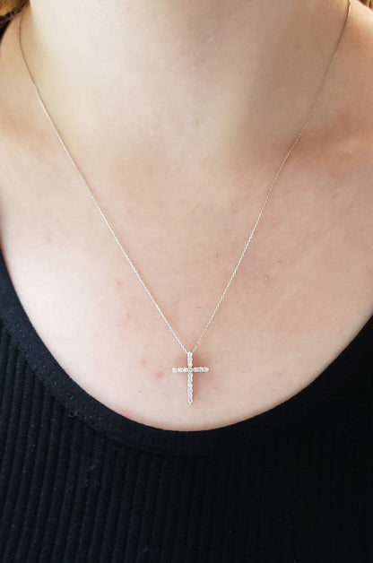 2.0 TCW Round Shape Moissanite Cross Necklace
