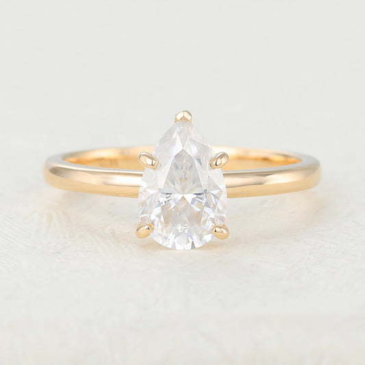 Pear Solitaire Lab-Grown Diamond Engagement Ring