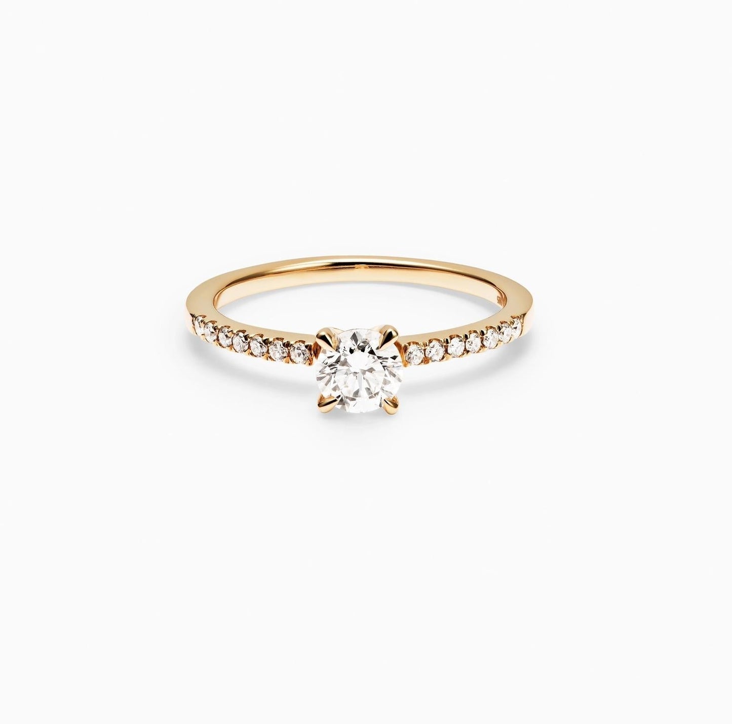 Round Cut Pave Lab Grown Diamond Engagement Ring