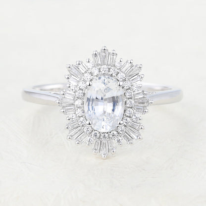 Oval Cluster Lab-Grown Diamond Engagement Ring
