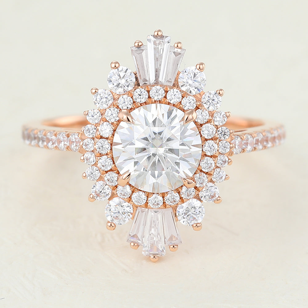 Round Cluster Lab-Grown Diamond Engagement Ring