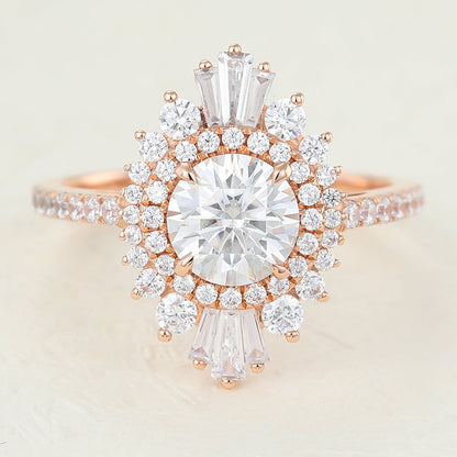 Round Cluster Lab-Grown Diamond Engagement Ring