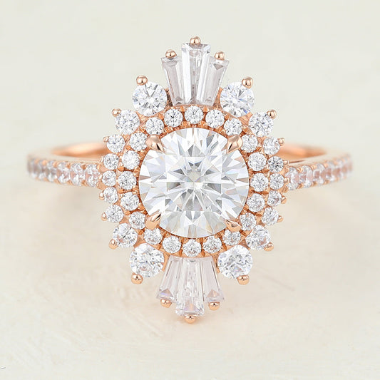 Round Cluster Lab-Grown Diamond Engagement Ring