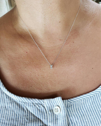 1.0 TCW Round Shape Moissanite Two Stone Necklace