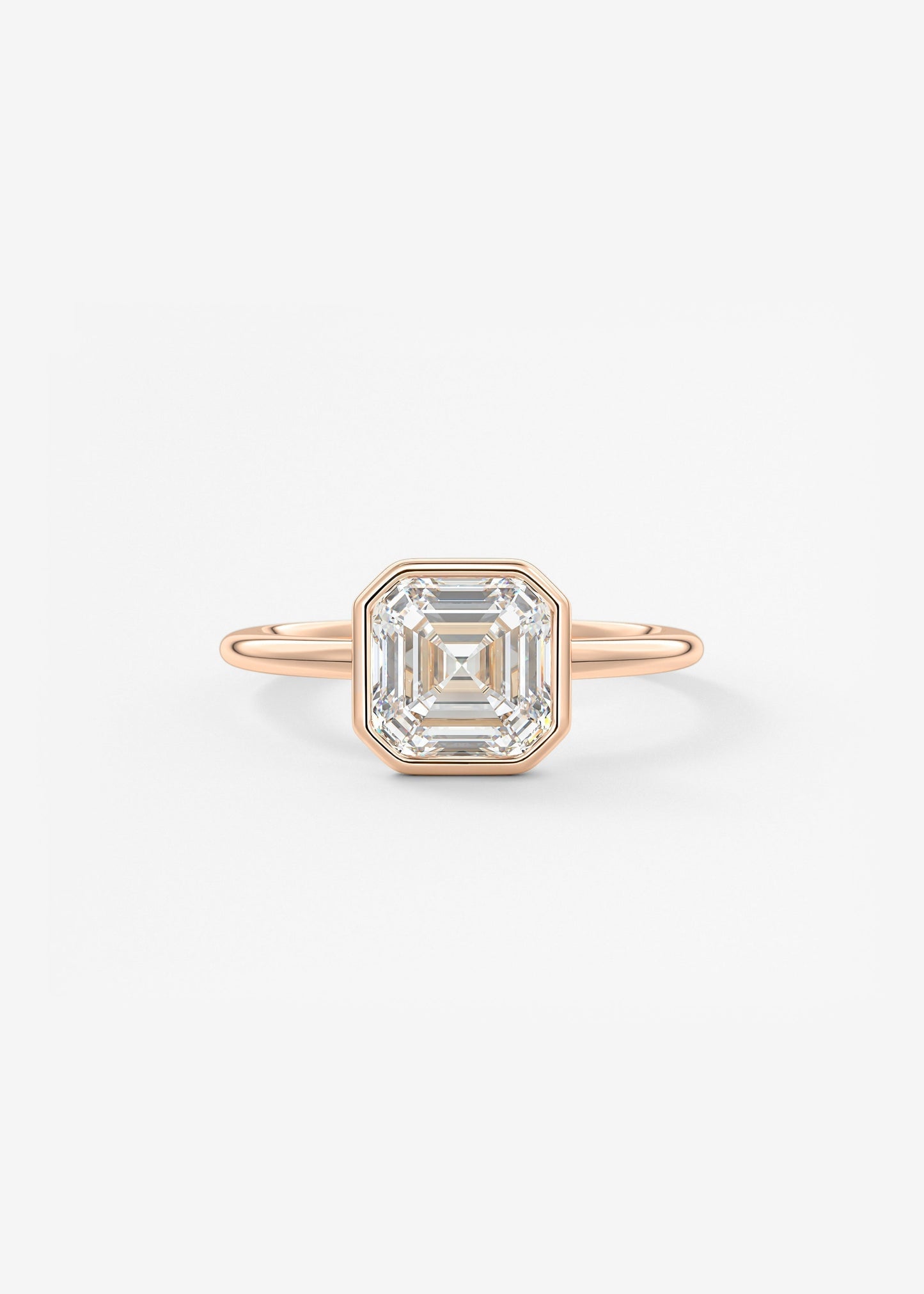 Asscher Bezel Lab Grown Diamond Engagement Ring