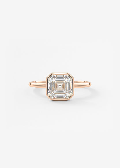Asscher Bezel Lab Grown Diamond Engagement Ring