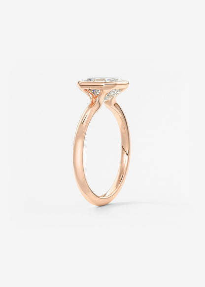 Asscher Bezel Lab Grown Diamond Engagement Ring