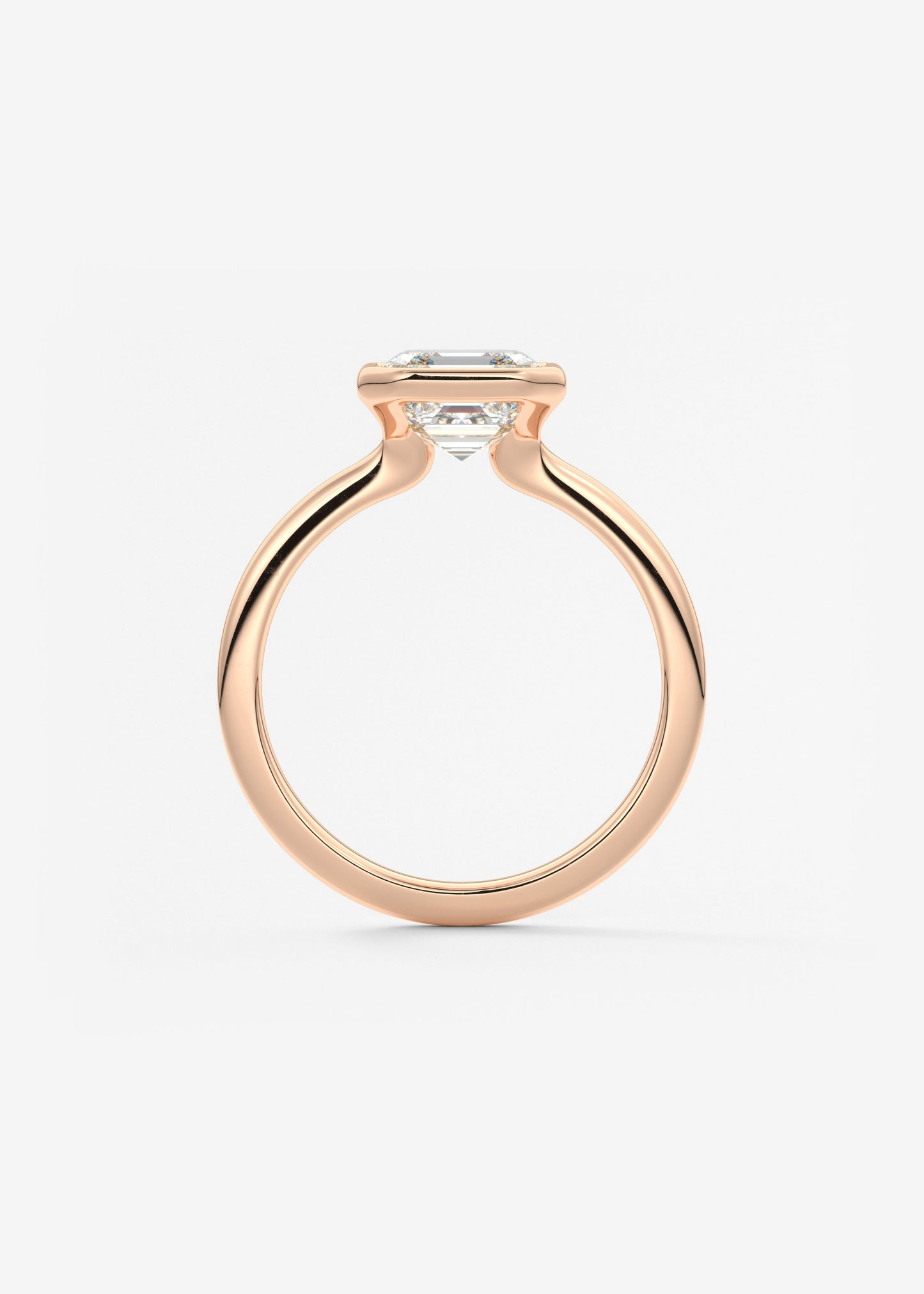 Asscher Bezel Lab Grown Diamond Engagement Ring