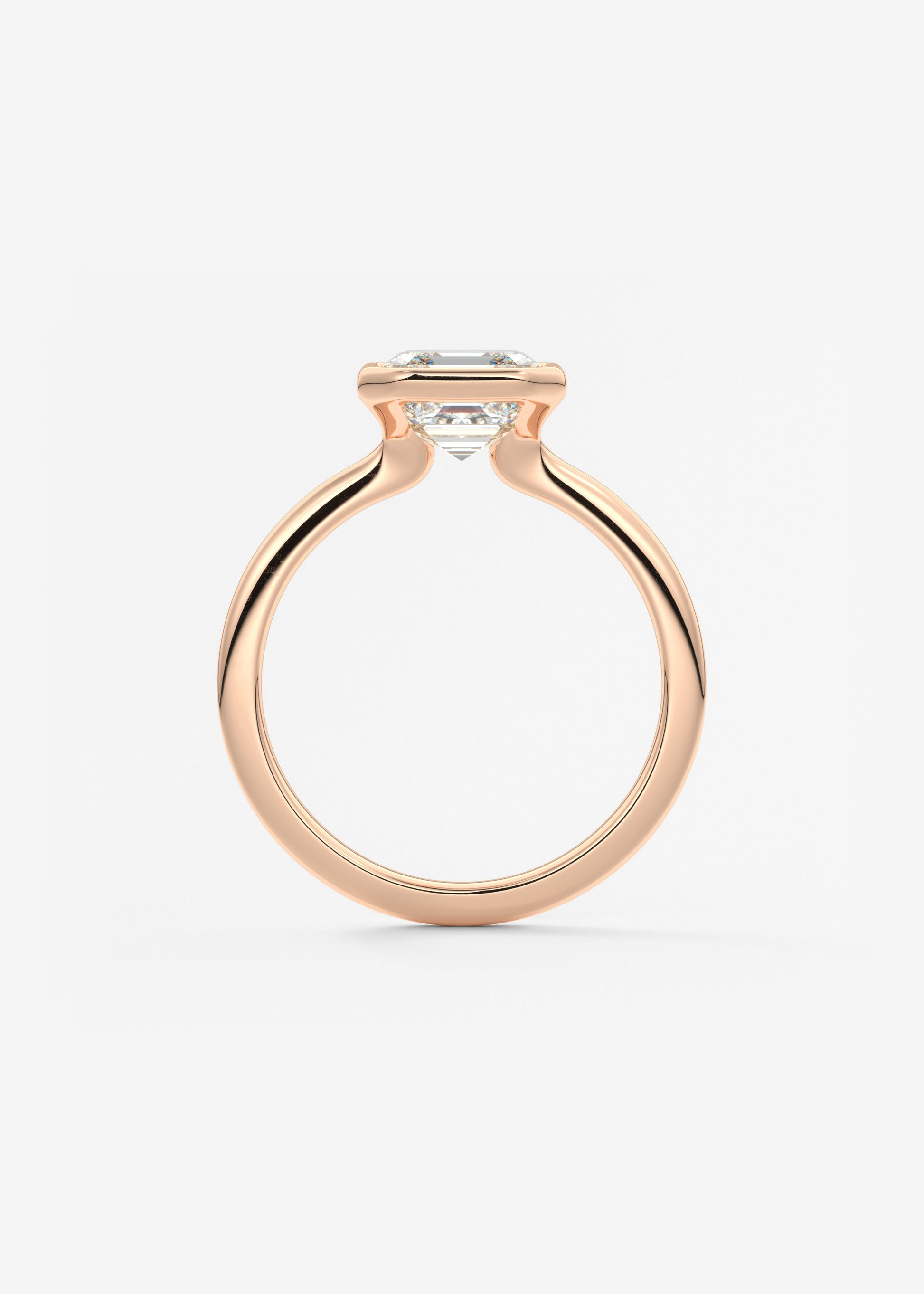 Asscher Bezel Lab Grown Diamond Engagement Ring