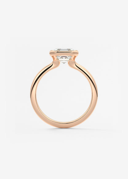 Asscher Bezel Lab Grown Diamond Engagement Ring
