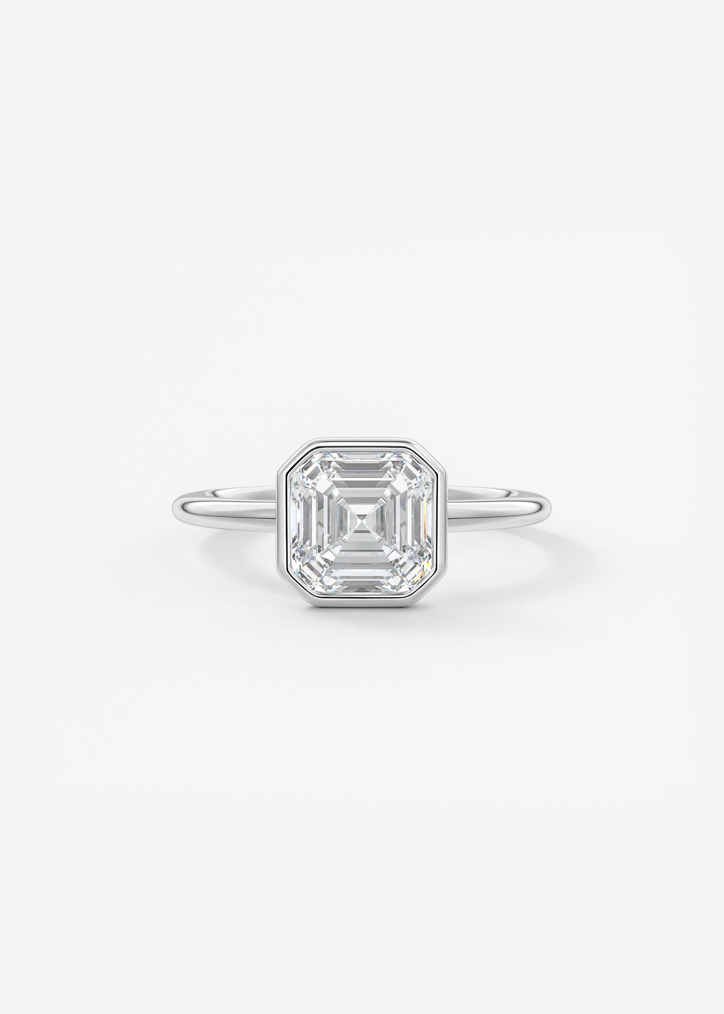 Asscher Bezel Lab Grown Diamond Engagement Ring