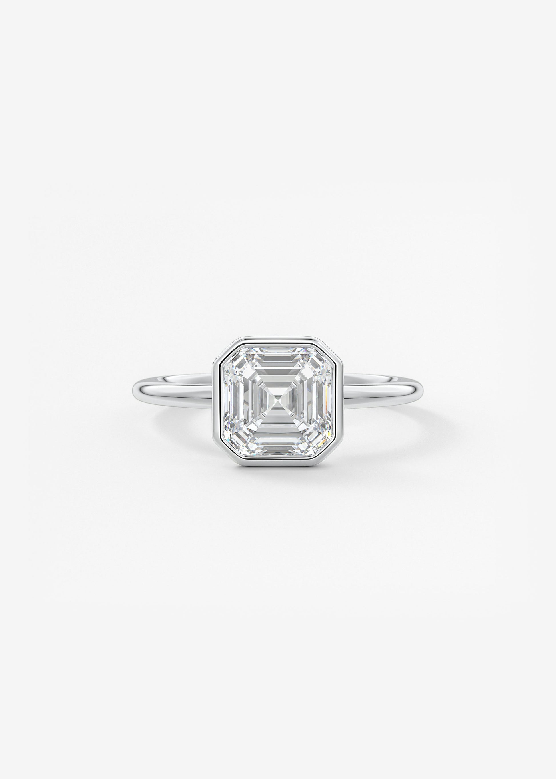 Asscher Bezel Lab Grown Diamond Engagement Ring