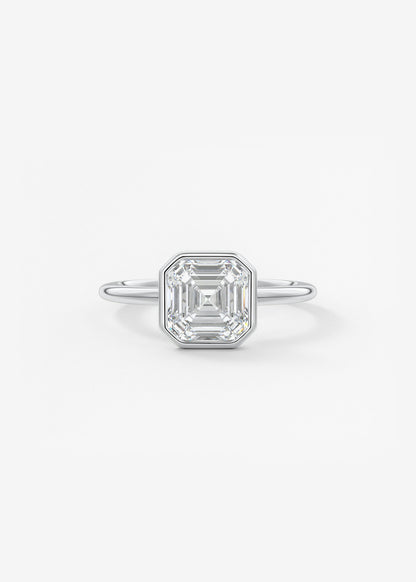Asscher Bezel Lab Grown Diamond Engagement Ring