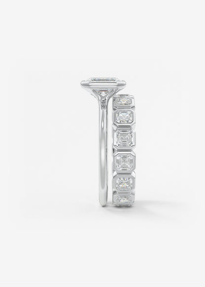 Asscher Bezel Lab Grown Diamond Engagement Ring