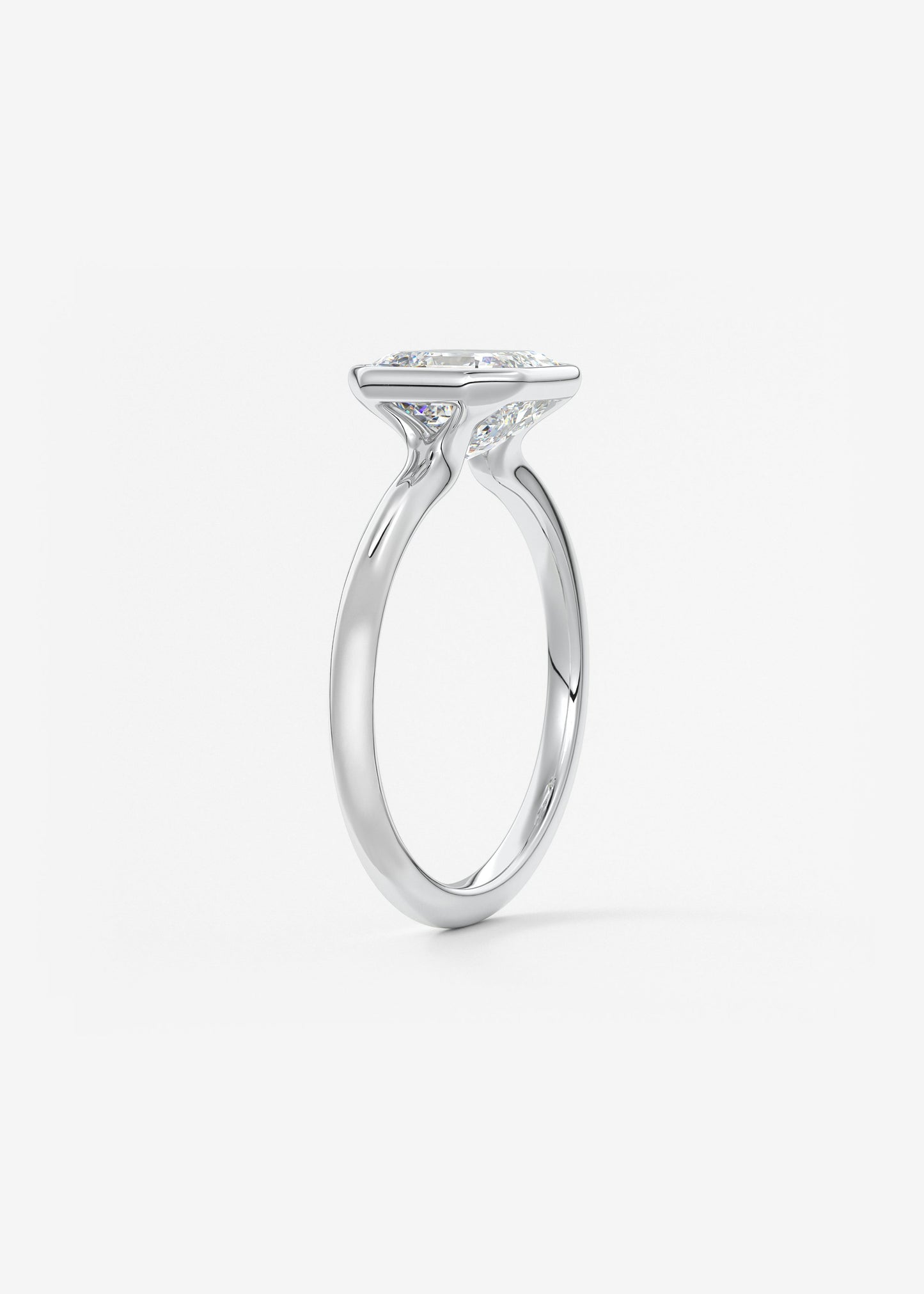 Asscher Bezel Lab Grown Diamond Engagement Ring