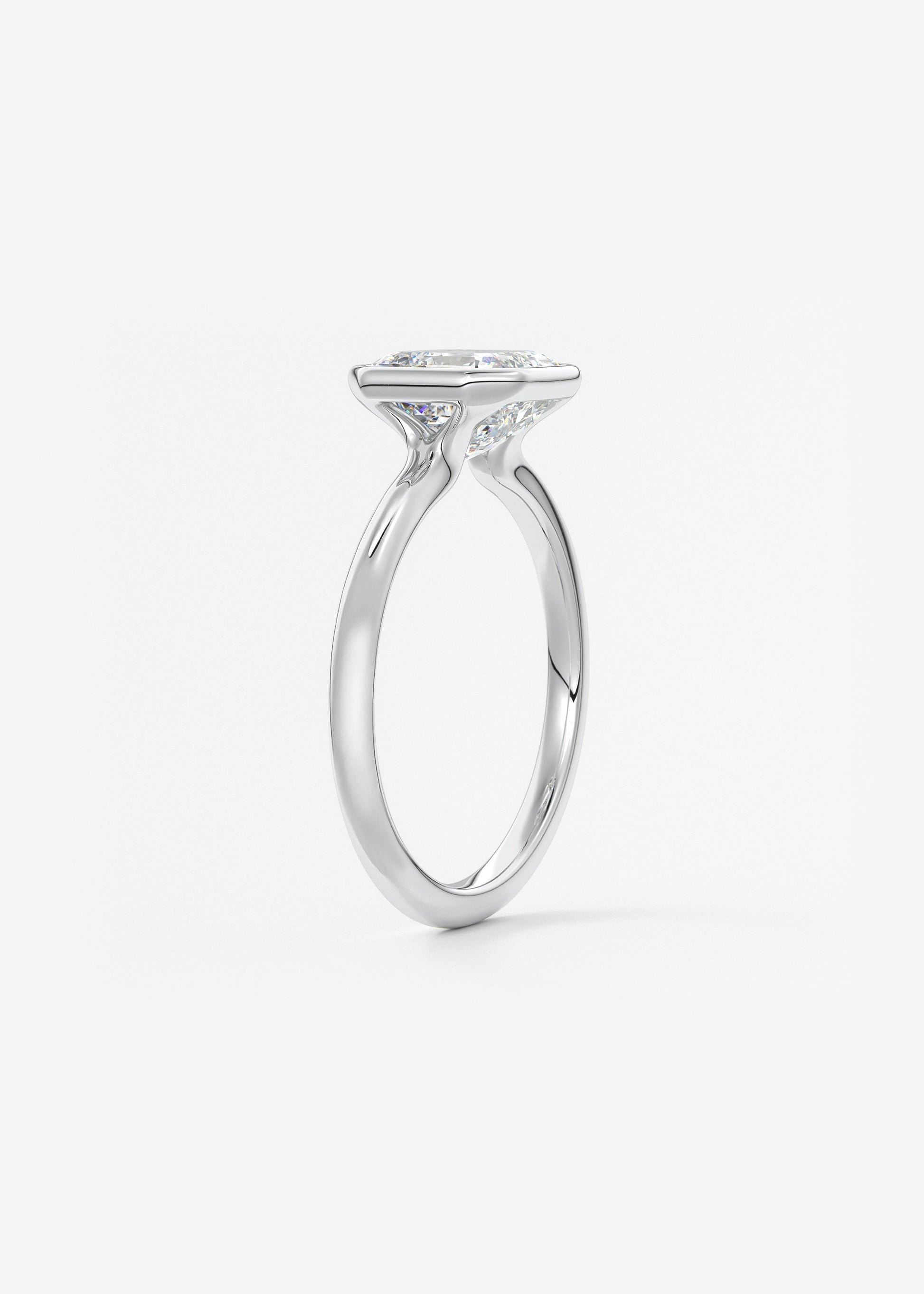 Asscher Bezel Lab Grown Diamond Engagement Ring