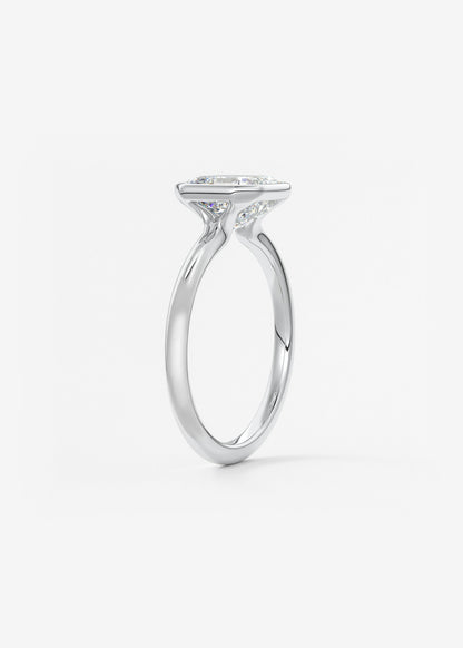 Asscher Bezel Lab Grown Diamond Engagement Ring