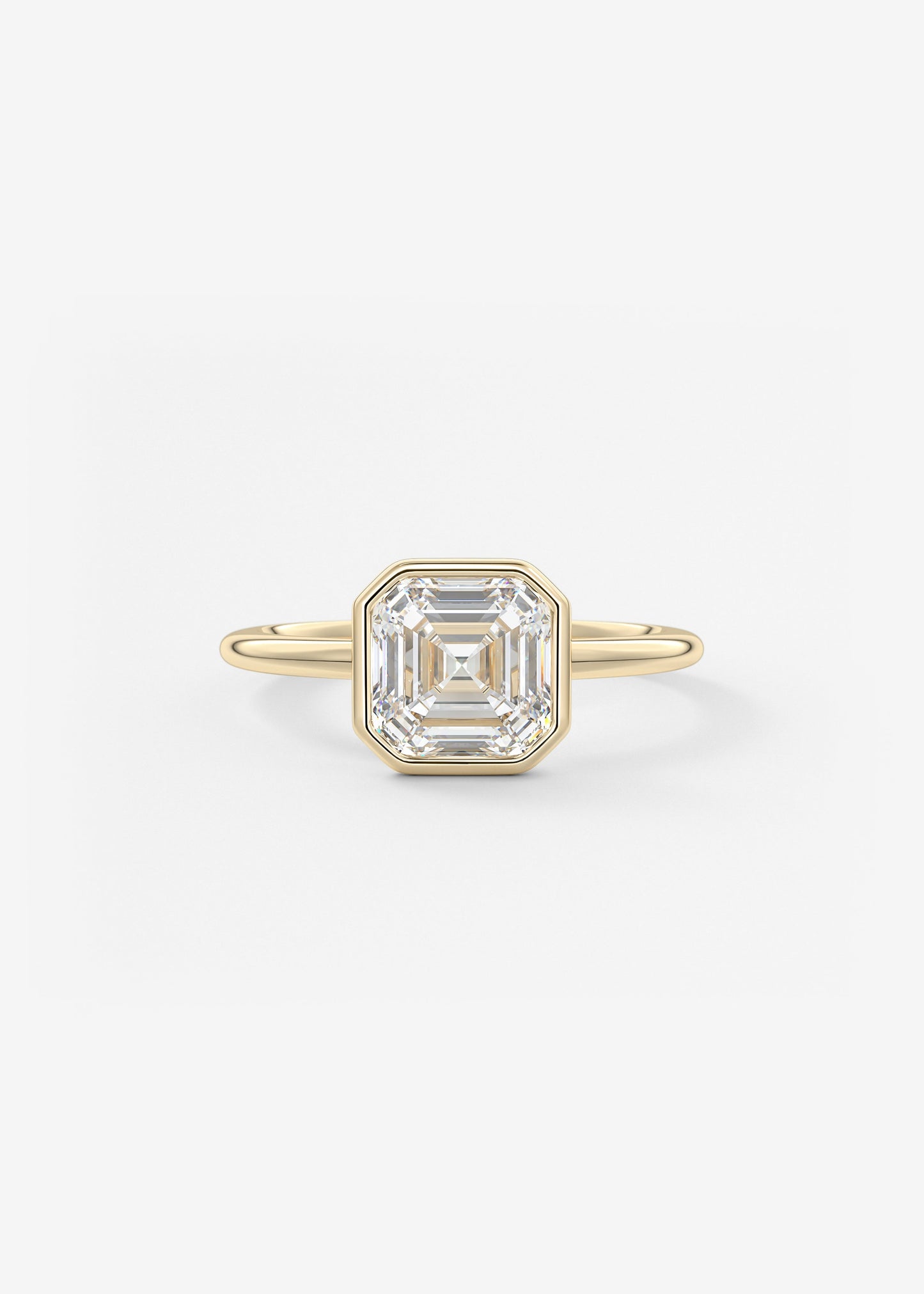 Asscher Bezel Lab Grown Diamond Engagement Ring