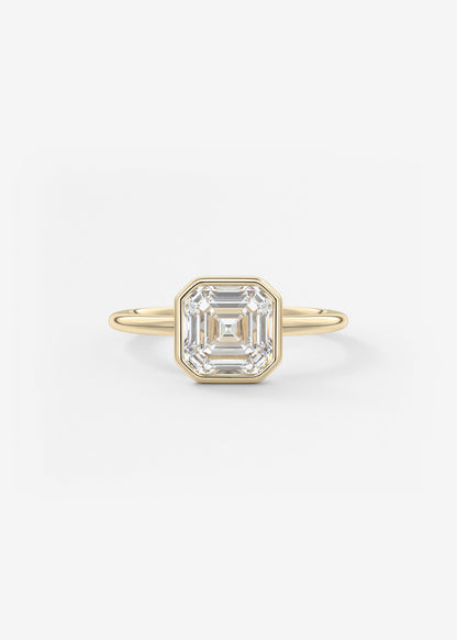 Asscher Bezel Lab Grown Diamond Engagement Ring