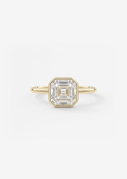 Asscher Bezel Lab Grown Diamond Engagement Ring