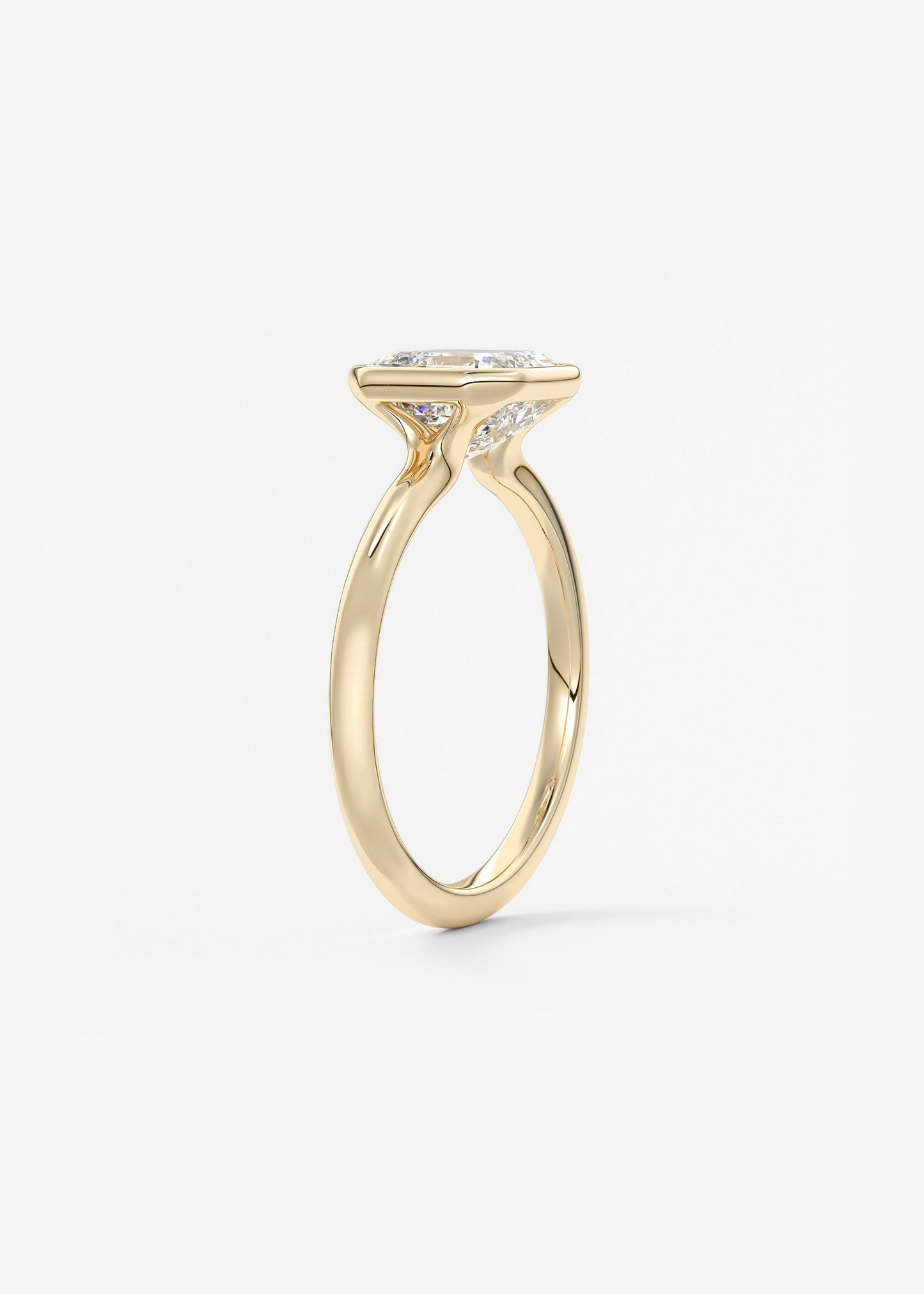 Asscher Bezel Lab Grown Diamond Engagement Ring