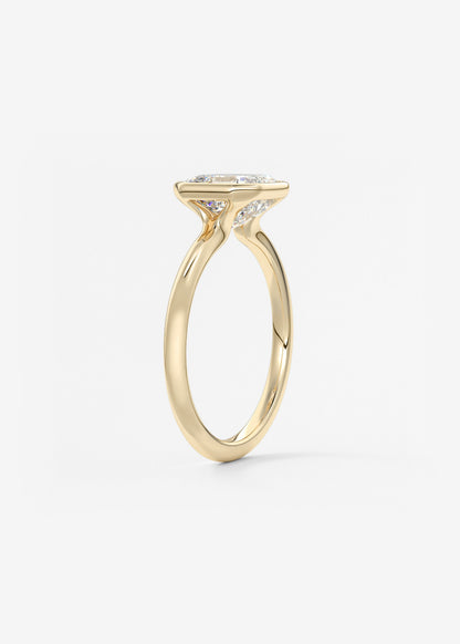 Asscher Bezel Lab Grown Diamond Engagement Ring