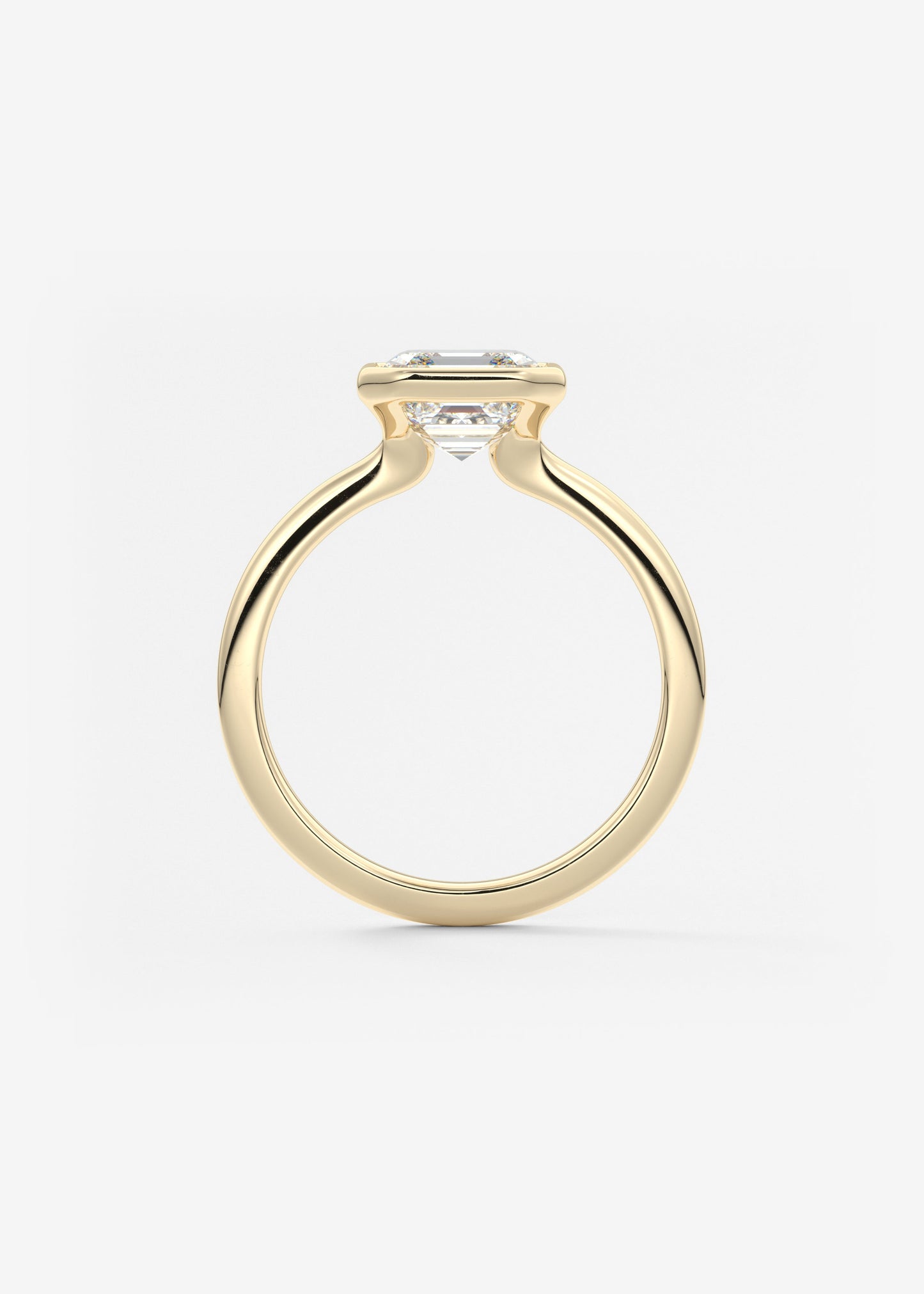 Asscher Bezel Lab Grown Diamond Engagement Ring