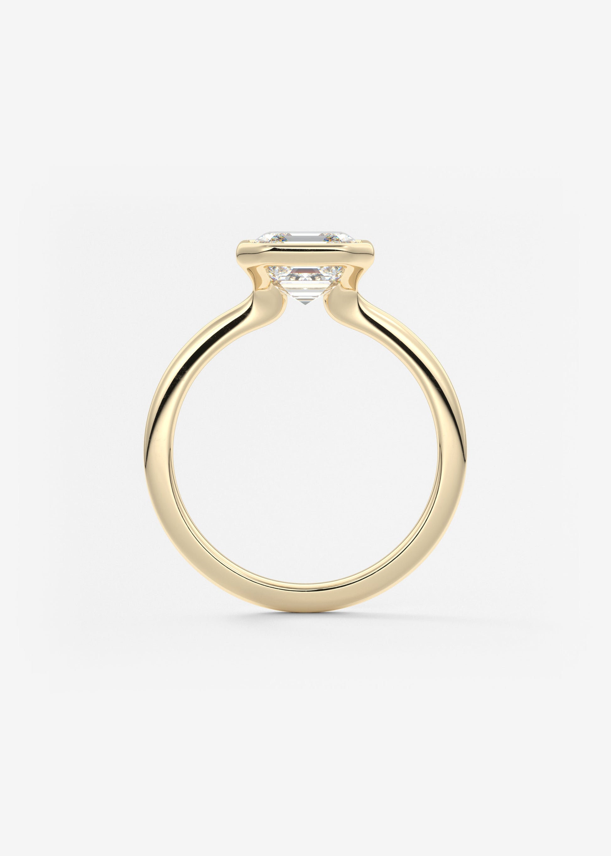 Asscher Bezel Lab Grown Diamond Engagement Ring