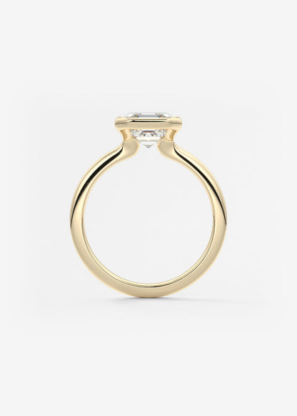 Asscher Bezel Lab Grown Diamond Engagement Ring