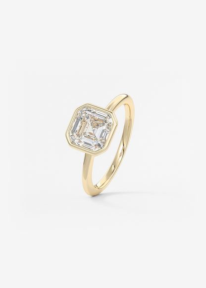 Asscher Bezel Lab Grown Diamond Engagement Ring