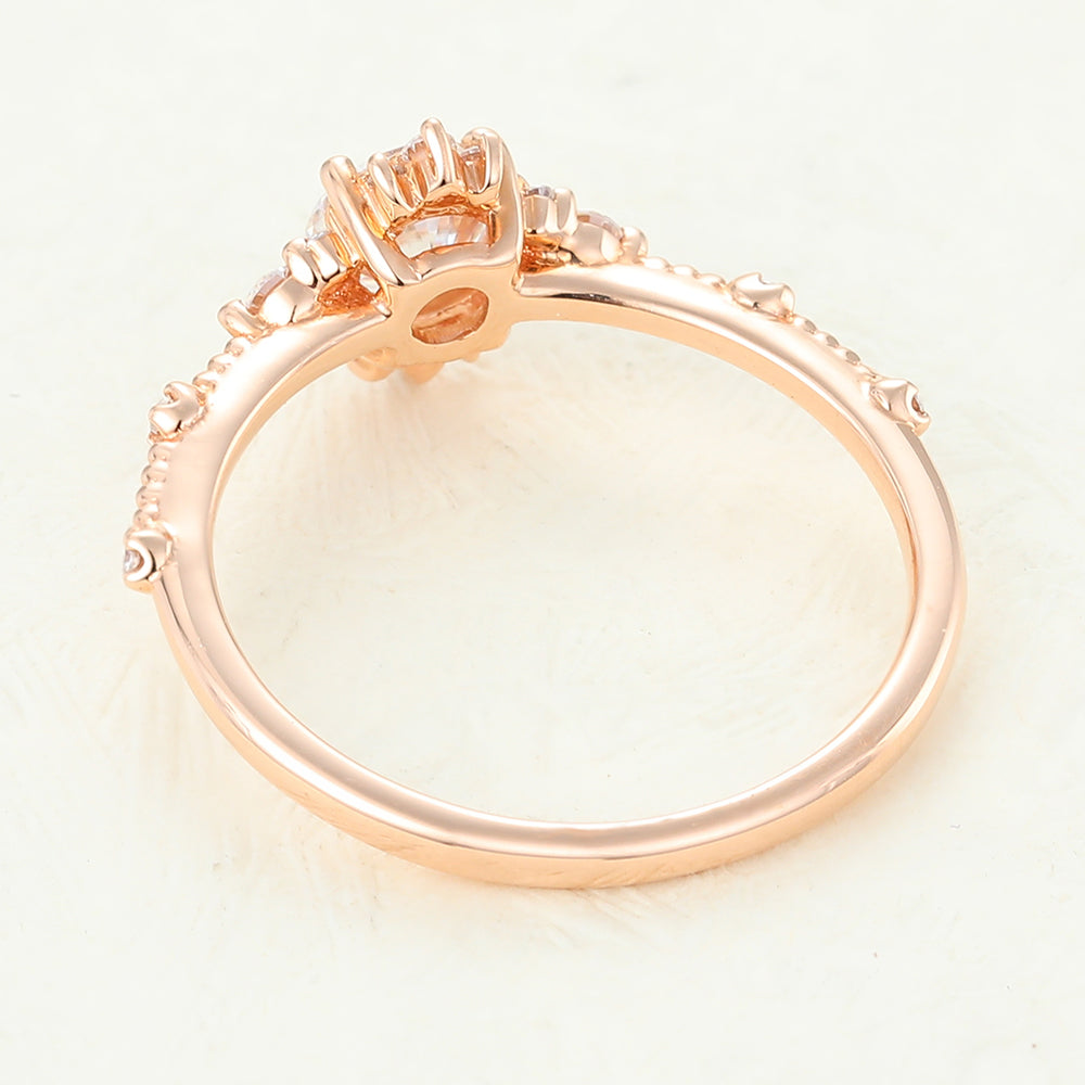 Round Cluster Lab-Grown Diamond Engagement Ring