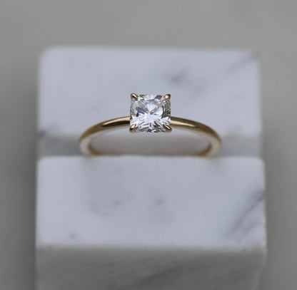 Cushion Solitaire Lab Grown Diamond Engagement Ring