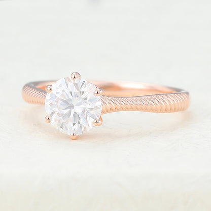 Round Solitaire Lab-Grown Diamond Engagement Ring