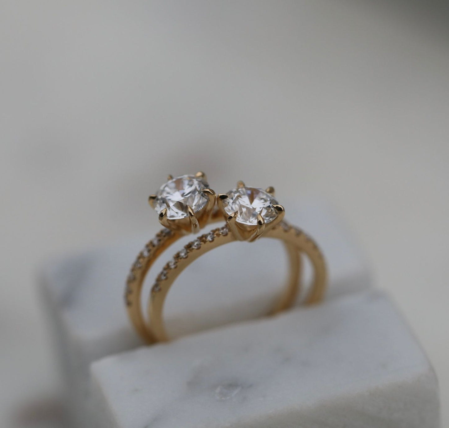 Round Cut Pave Lab Grown Diamond Engagement Ring