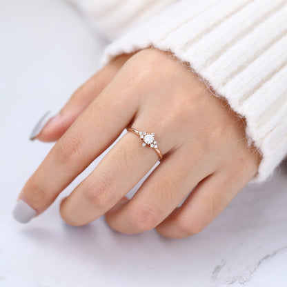 Round Cluster Lab-Grown Diamond Engagement Ring