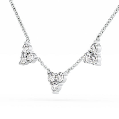 0.2 CT Round Shape Moissanite Three Diamonds Necklace