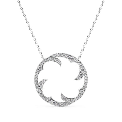 1.0 CT Round Shape Moissanite Twig Pave Necklace