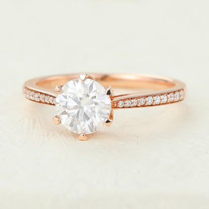 Round Pave Lab-Grown Diamond Engagement Ring