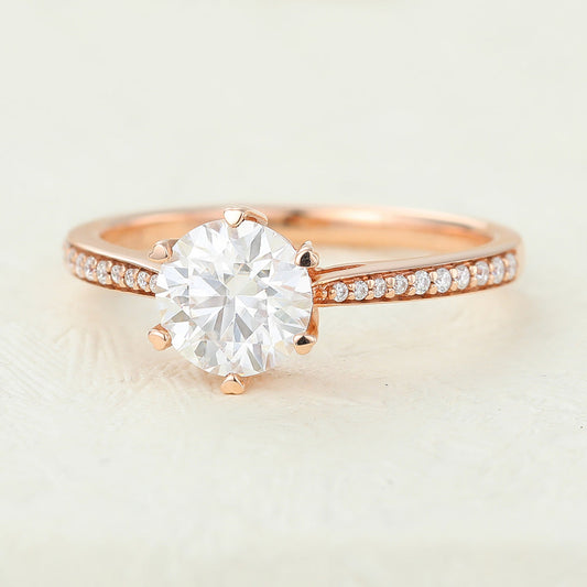 Round Pave Lab-Grown Diamond Engagement Ring