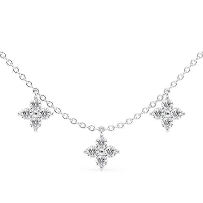 0.48 CT Round Shape Moissanite Clover Necklace