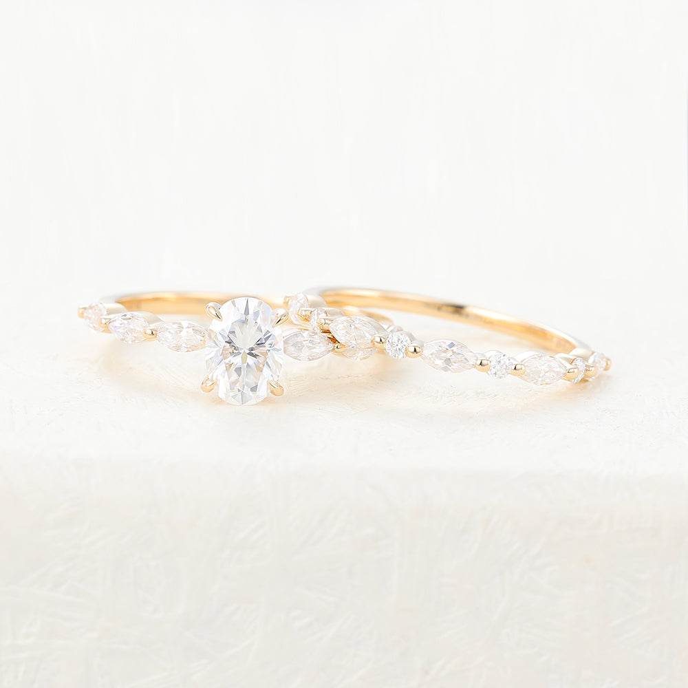 Oval Pave Lab Grown Diamond Bridal Set