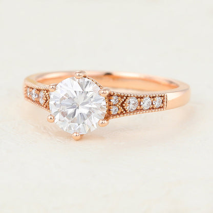 Round Pave Lab-Grown Diamond Engagement Ring