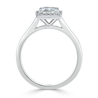 1.0 CT Princess Cut Halo Moissanite Engagement Ring 5