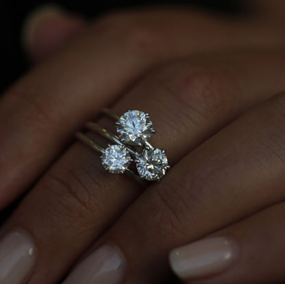 Round Solitaire Lab Grown Diamond Engagement Ring