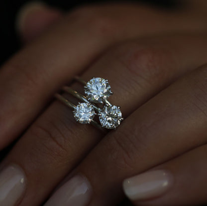 Round Solitaire Lab Grown Diamond Diamond Engagement Ring