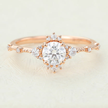 Round Cluster Lab-Grown Diamond Engagement Ring