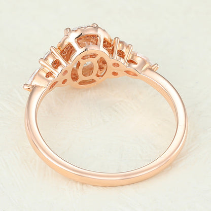 Oval Cluster Lab-Grown Diamond Engagement Ring